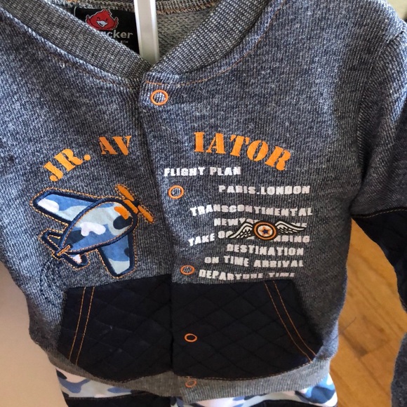 Quaker Jack 2pc Matching Airplane Toddler Boy 24M - Picture 3 of 5